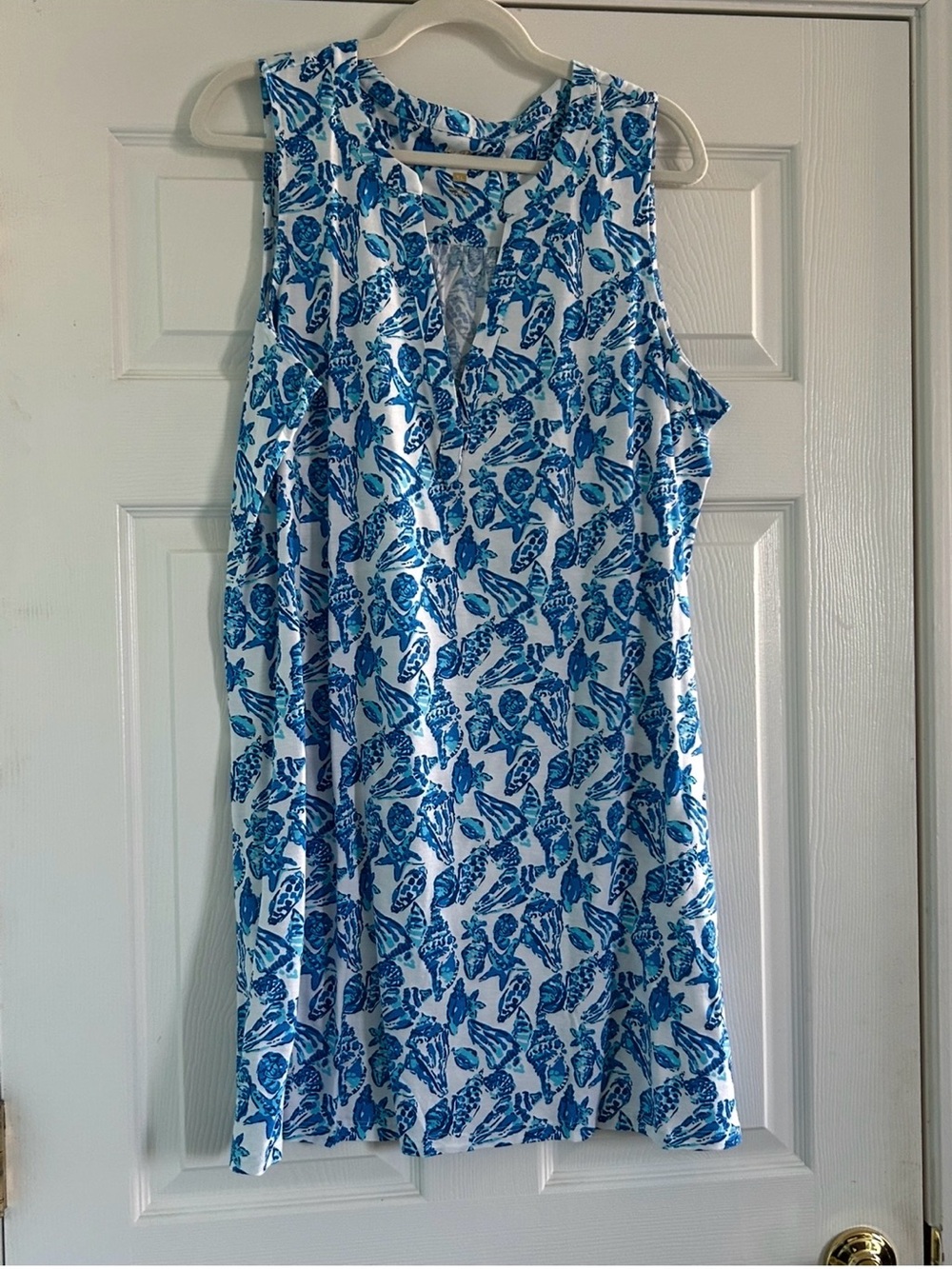 Lilly Pulitzer Dev Dress, Blue Shell Collector, XL. NWOT